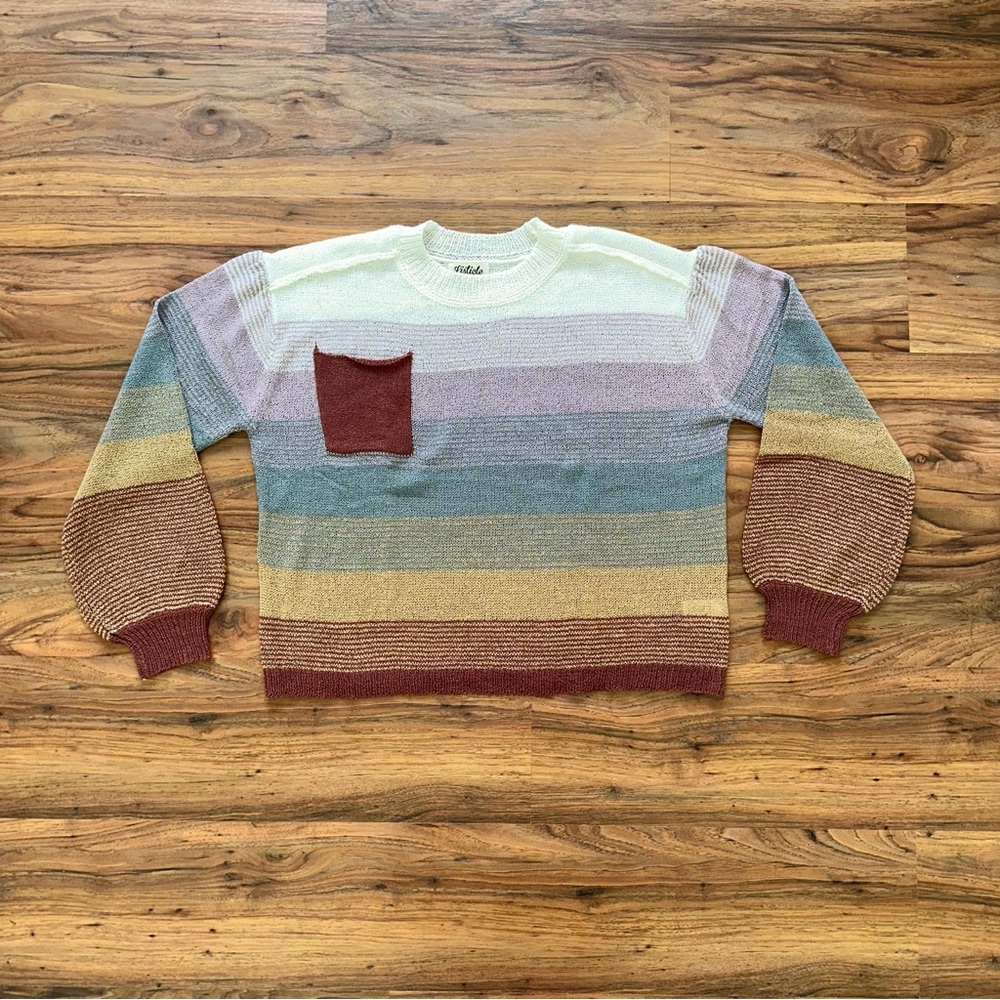 Rainbow Crocheted Sweater